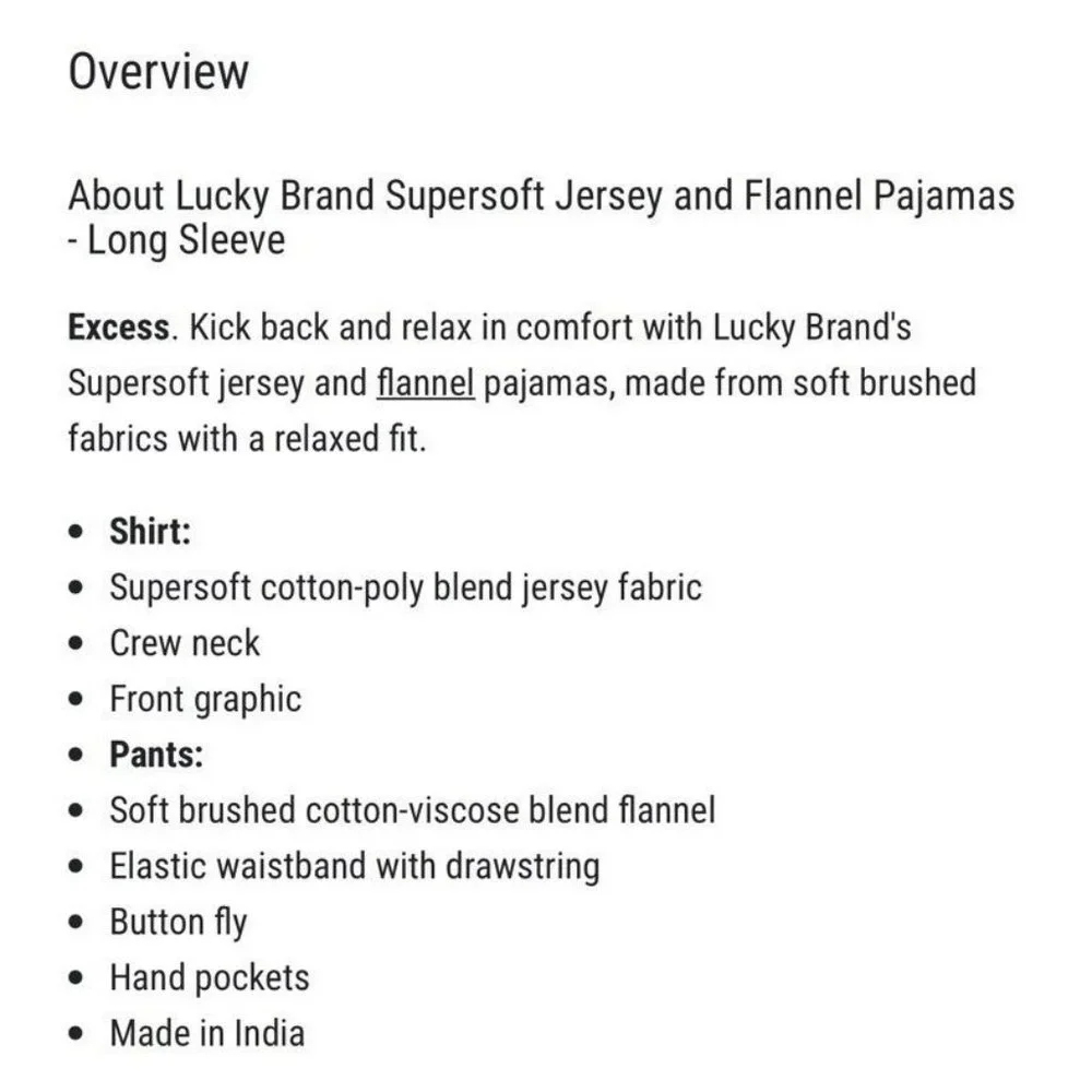 New‎ Lucky Brand Men's 2-Pc Pajama Soft  Jersey & Plaid Flannel Pant Set XL - Picture 3 of 7